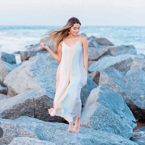 Color blocked summer spring jumpsuit - Picture 3 of 5